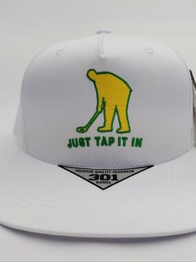 Waterbury Open '96 Happy Gilmore Golf Golfing Flat Bill Hat Just Tap It In